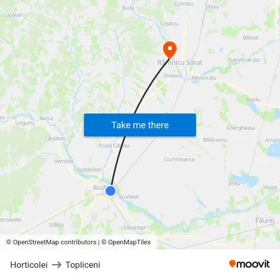 Horticolei to Topliceni map