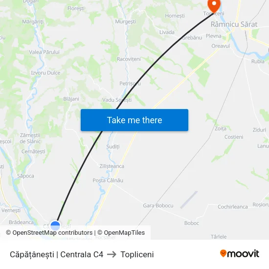 Căpățânești | Centrala C4 to Topliceni map