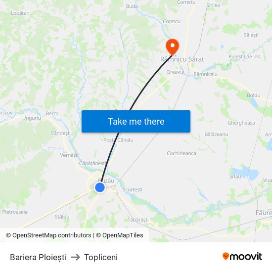 Bariera Ploiești to Topliceni map