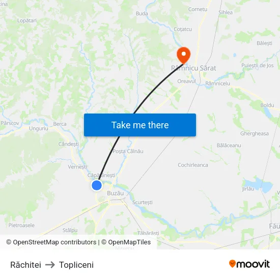 Răchitei to Topliceni map