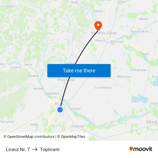 Liceul Nr. 7 to Topliceni map