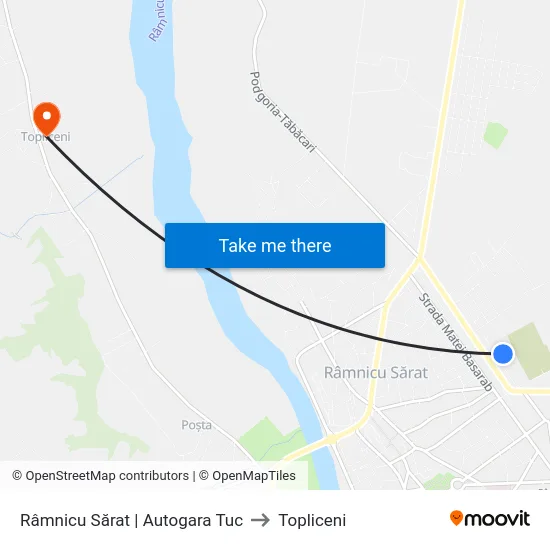 Râmnicu Sărat | Autogara Tuc to Topliceni map