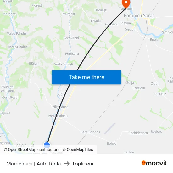 Mărăcineni | Auto Rolla to Topliceni map