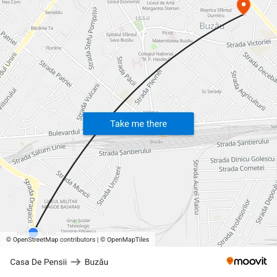 Casa De Pensii to Buzău map