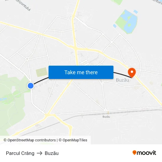 Parcul Crâng to Buzău map
