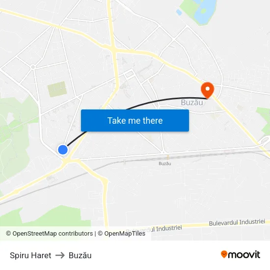 Spiru Haret to Buzău map