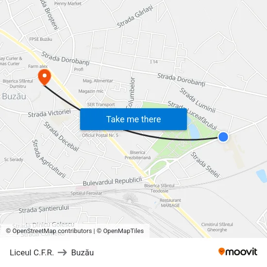 Liceul C.F.R. to Buzău map