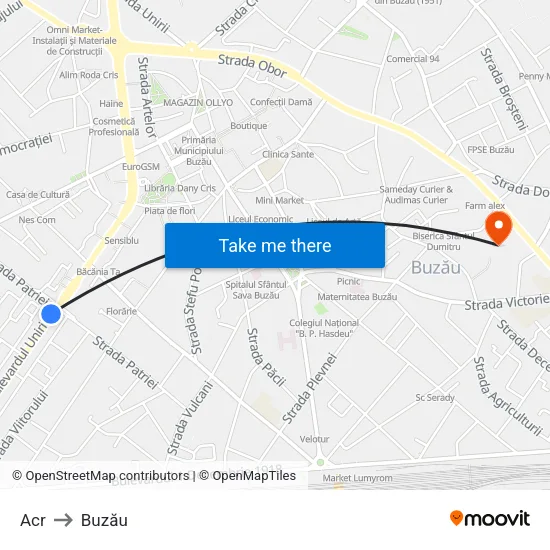Acr to Buzău map
