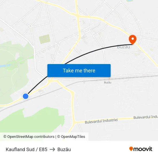 Kaufland Sud / E85 to Buzău map