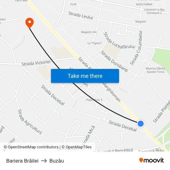 Bariera Brăilei to Buzău map