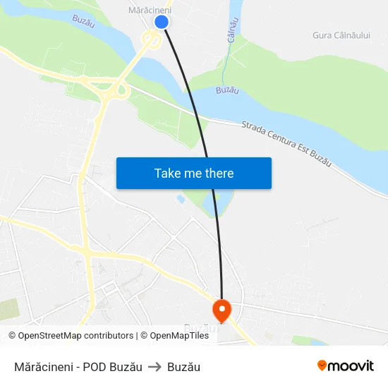 Mărăcineni - POD Buzău to Buzău map