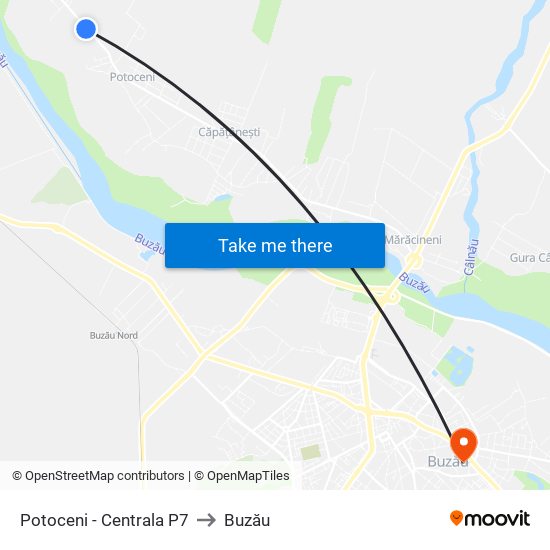 Potoceni - Centrala P7 to Buzău map