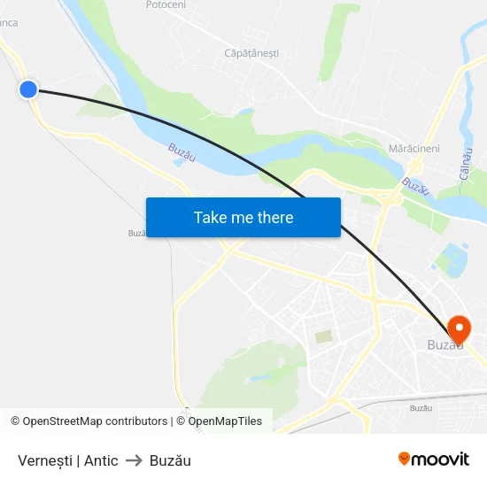 Vernești | Antic to Buzău map