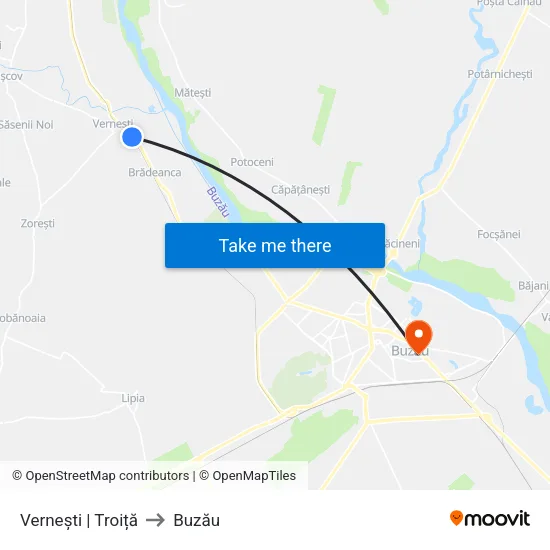 Vernești | Troiță to Buzău map