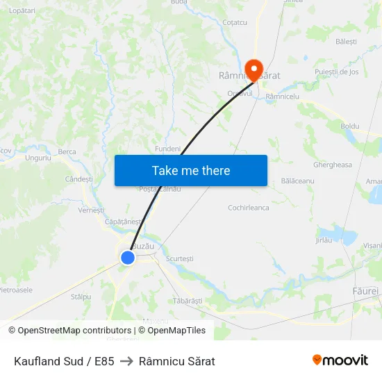Kaufland Sud / E85 to Râmnicu Sărat map
