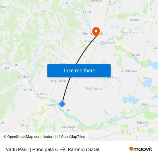 Vadu Pașii | Principală 6 to Râmnicu Sărat map