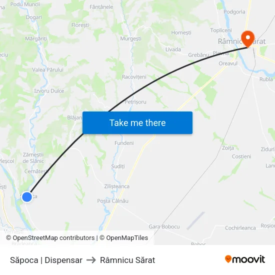 Săpoca | Dispensar to Râmnicu Sărat map