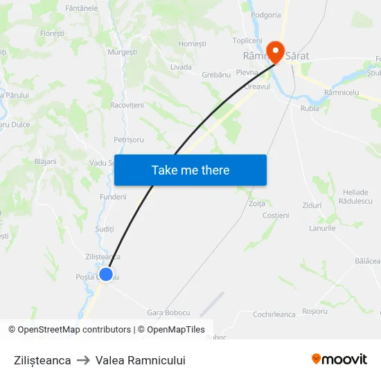 Zilișteanca to Valea Ramnicului map