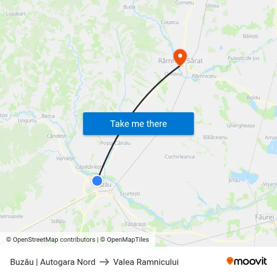 Buzău | Autogara Nord to Valea Ramnicului map
