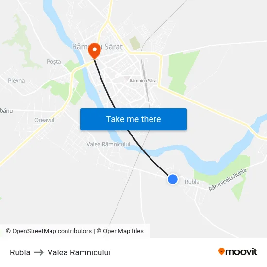 Rubla to Valea Ramnicului map