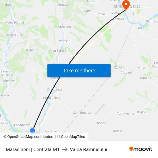 Mărăcineni | Centrala M1 to Valea Ramnicului map