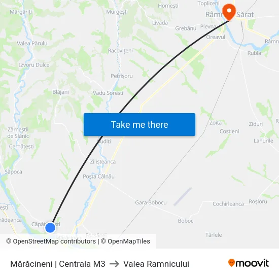 Mărăcineni | Centrala M3 to Valea Ramnicului map