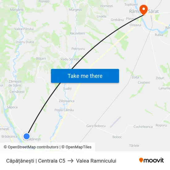 Căpățânești | Centrala C5 to Valea Ramnicului map