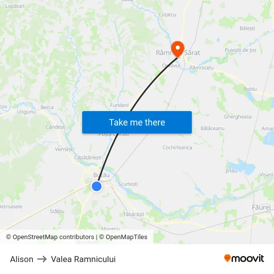 Alison to Valea Ramnicului map