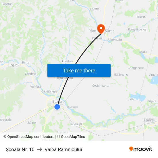 Școala Nr. 10 to Valea Ramnicului map