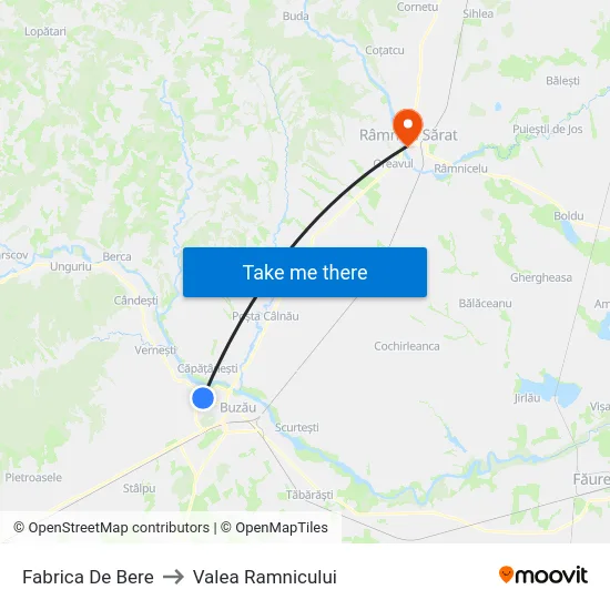 Fabrica De Bere to Valea Ramnicului map