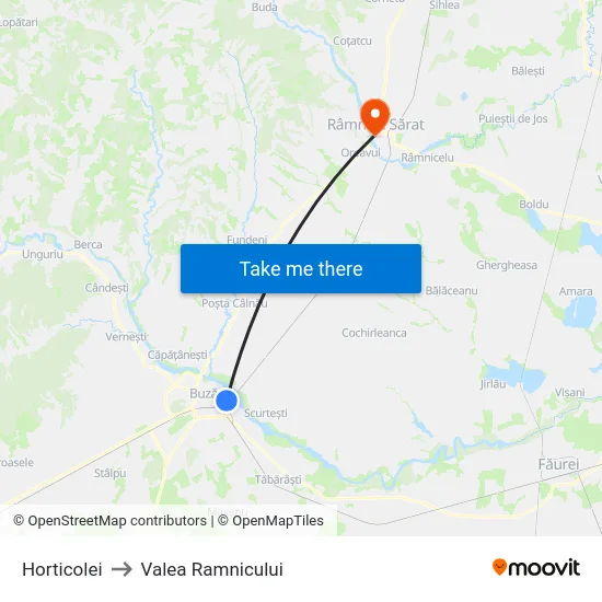 Horticolei to Valea Ramnicului map