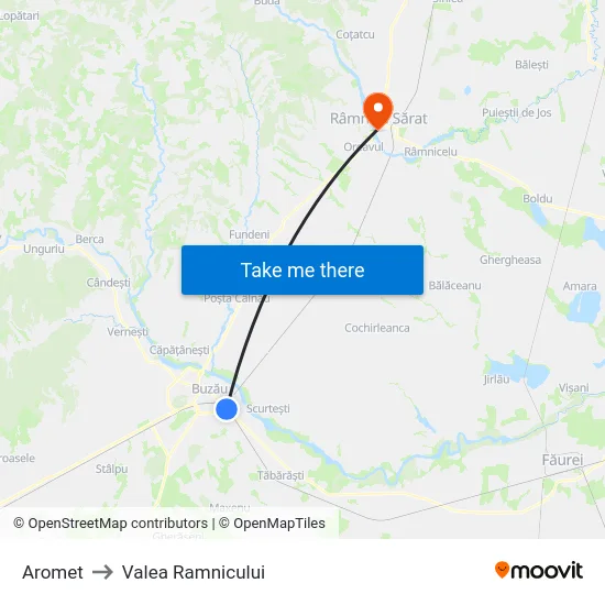 Aromet to Valea Ramnicului map