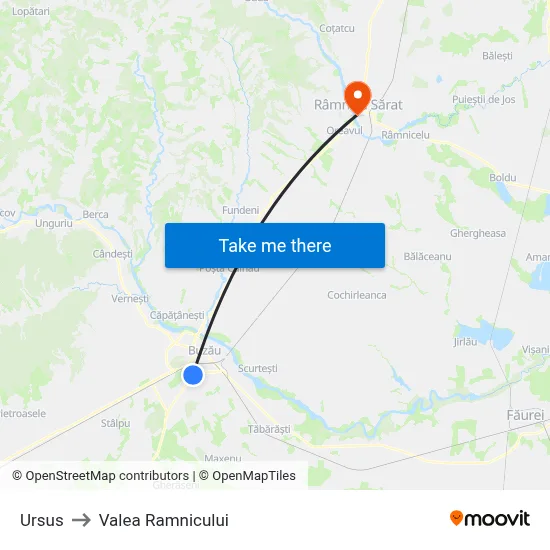 Ursus to Valea Ramnicului map