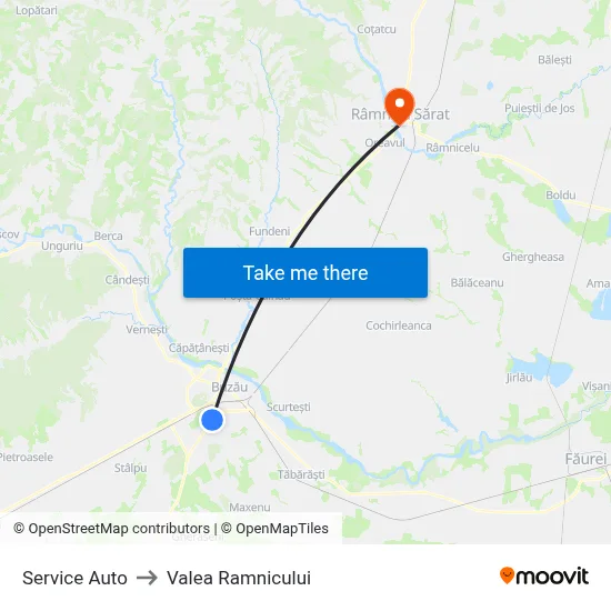 Service Auto to Valea Ramnicului map