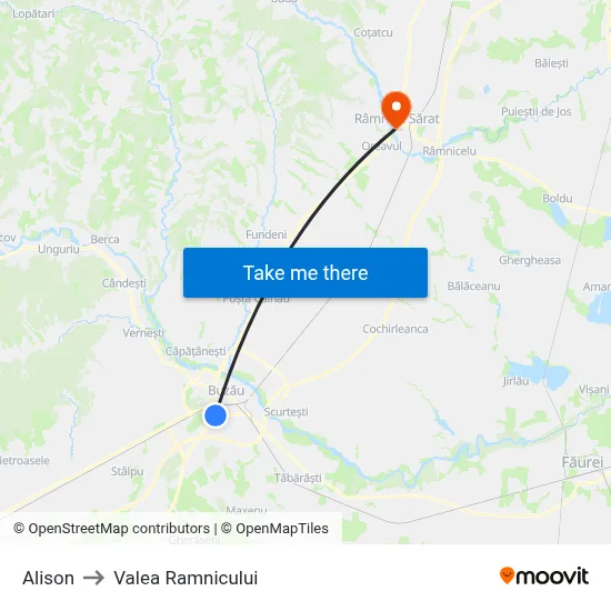 Alison to Valea Ramnicului map