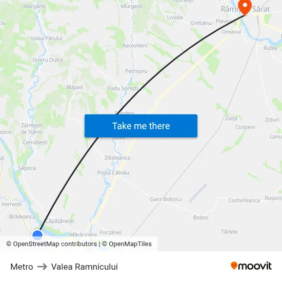 Metro to Valea Ramnicului map