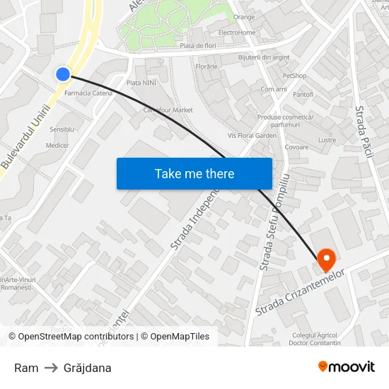 Ram to Grăjdana map