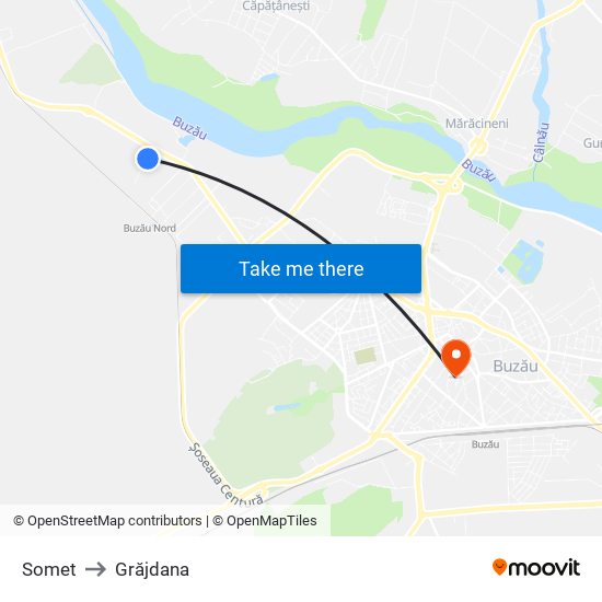 Somet to Grăjdana map
