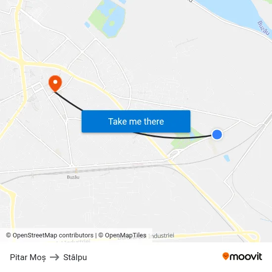 Pitar Moș to Stâlpu map