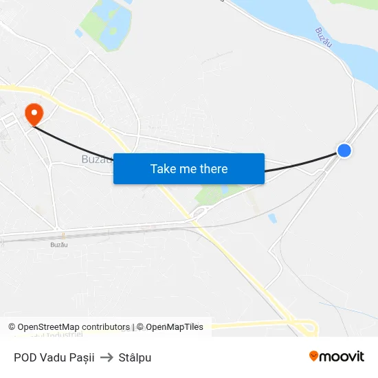 POD Vadu Pașii to Stâlpu map
