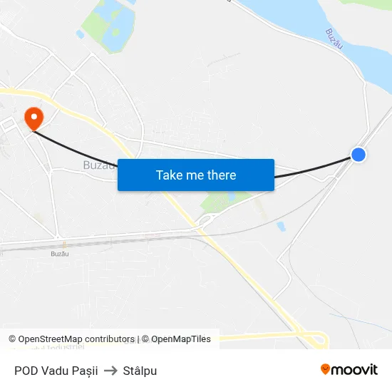 POD Vadu Pașii to Stâlpu map