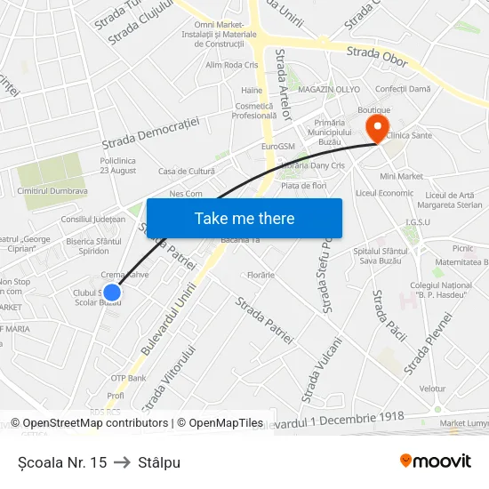 Școala Nr. 15 to Stâlpu map