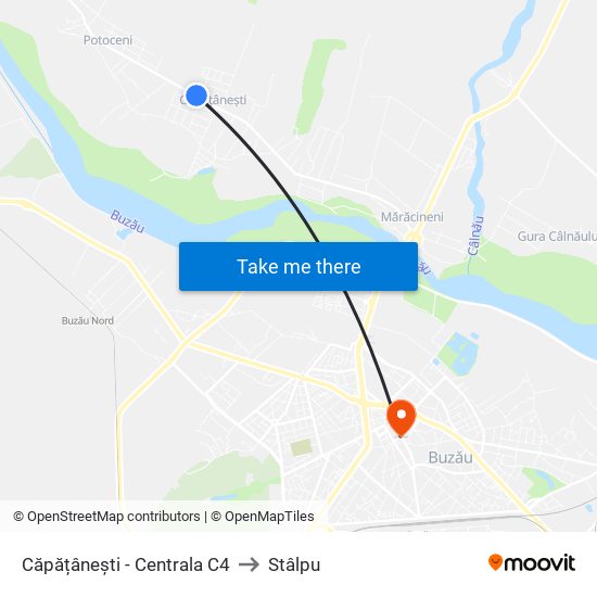 Căpățânești - Centrala C4 to Stâlpu map