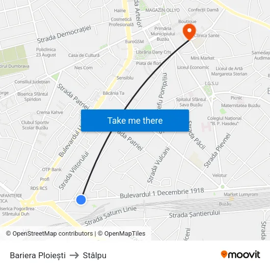 Bariera Ploiești to Stâlpu map