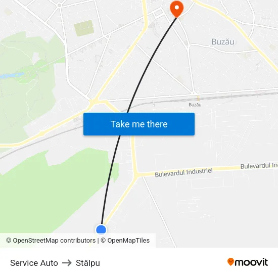 Service Auto to Stâlpu map
