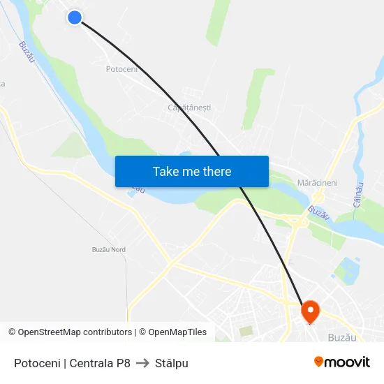 Potoceni | Centrala P8 to Stâlpu map