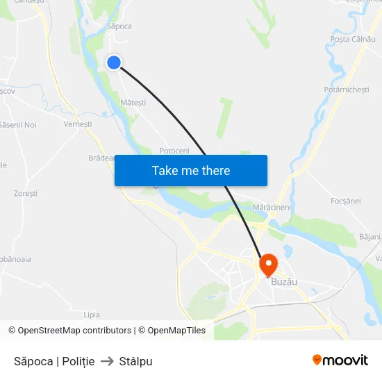 Săpoca | Poliție to Stâlpu map