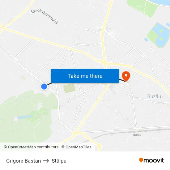 Grigore Bastan to Stâlpu map