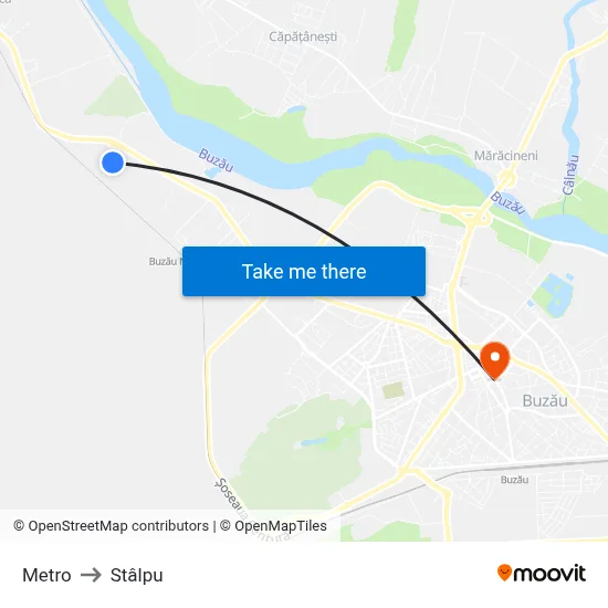 Metro to Stâlpu map