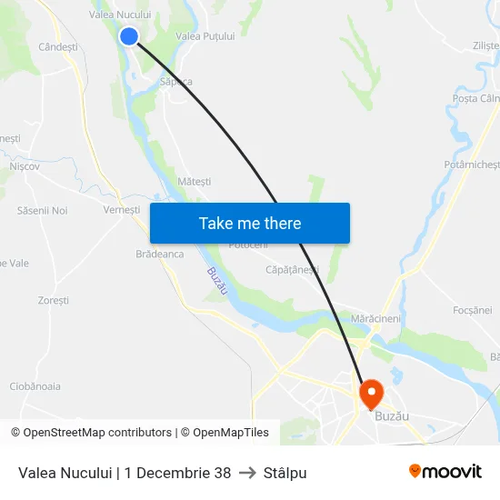 Valea Nucului | 1 Decembrie 38 to Stâlpu map
